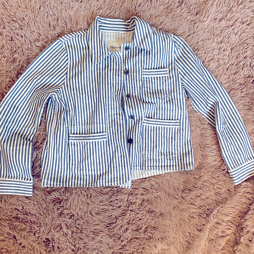 Madewell Blue & White Striped Jacket